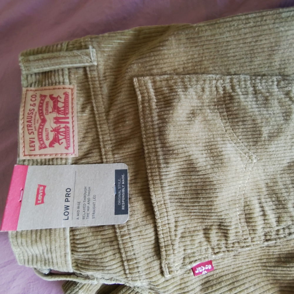 Levi’s Men's Corduroy Pants Beige Neutral Y2k Style Mid rise Straight Leg 31*30